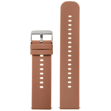 U27 rubber watch strap - brown/silver - 22mm