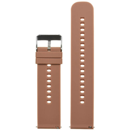 U27 rubber watch strap - brown/silver - 22mm