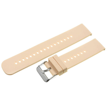 U27 rubber watch strap - cream/silver - 22mm