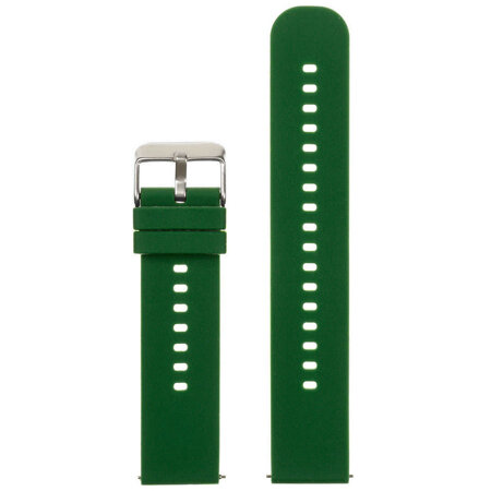 U27 rubber watch strap - dark green/silver - 18mm