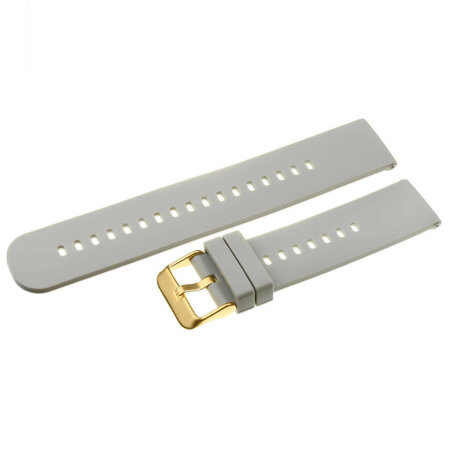 U27 rubber watch strap - light gray/gold - 18mm