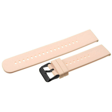 U27 rubber watch strap - light pink/black - 20mm