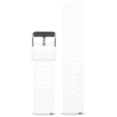 U27 rubber watch strap - white/silver - 22mm