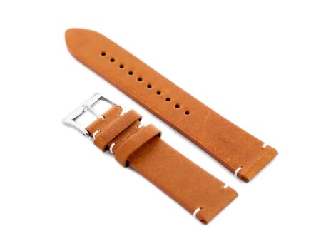 W118 leather watch strap - camel - 22mm