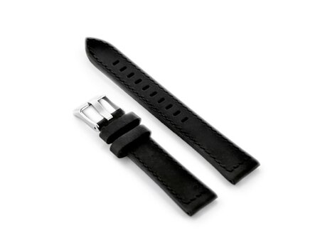 W25 leather watch strap - black - 22mm