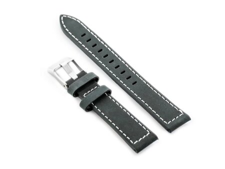 W25 leather watch strap - gray - 22mm