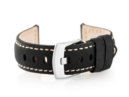 W29 leather watch strap - black - 20mm