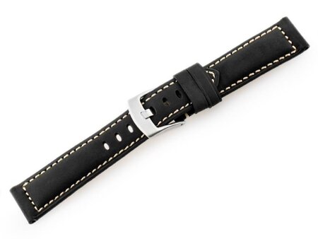 W29 leather watch strap - black - 20mm