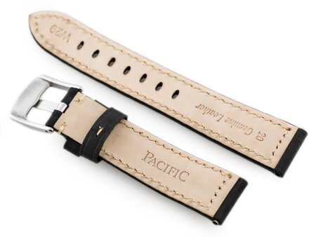 W29 leather watch strap - black - 20mm