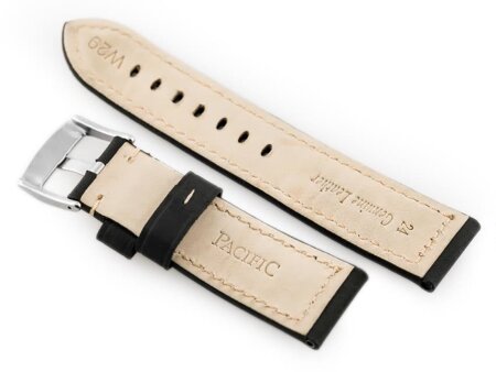 W29 leather watch strap - black - 22mm