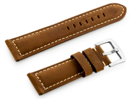 W29 leather watch strap - dark brown 20mm