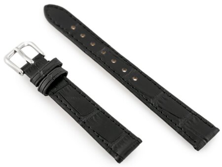 W41 leather watch strap - black - 16mm