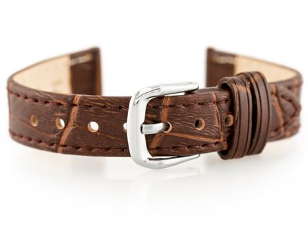 W41 leather watch strap - dark brown - 12mm