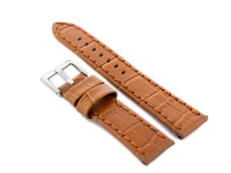 W49 leather watch strap - camel - 20mm