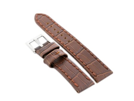 W49 leather watch strap - dark brown - 20mm