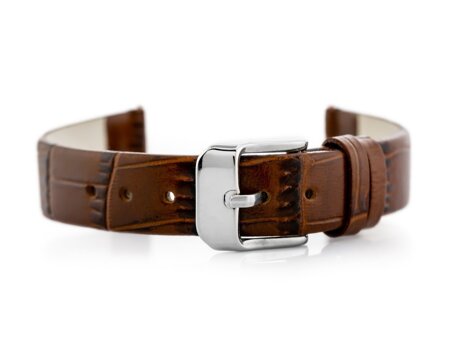 W57 leather watch strap - dark brown - 12mm