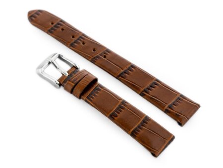 W57 leather watch strap - dark brown - 14mm