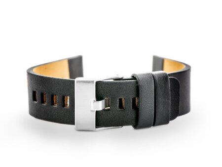 W58 leather watch strap - black - 20mm