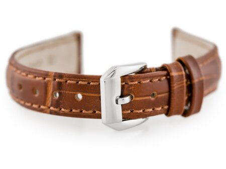 W64 leather watch strap - brown - 12mm