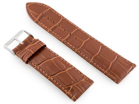 W64 leather watch strap - brown - 24mm