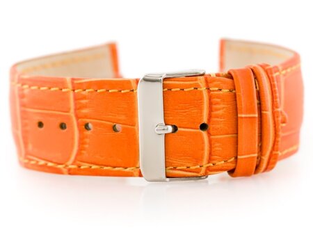 W64 leather watch strap - orange 26mm