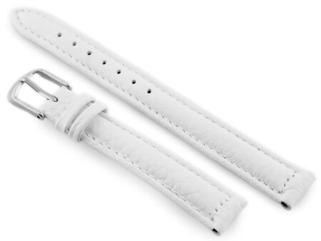 W71 leather watch strap - white - 12mm