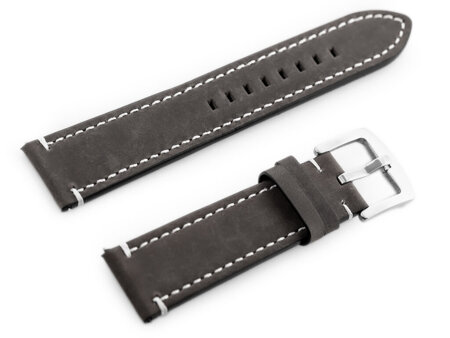 W72 leather watch strap - gray - 20mm