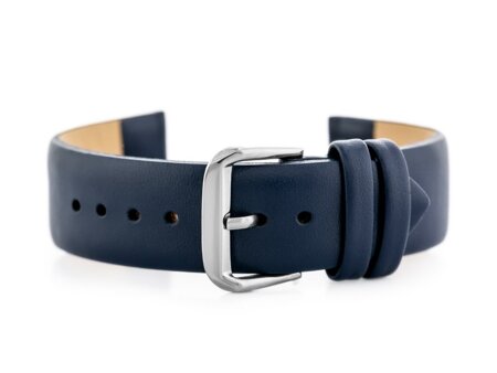 W76 leather watch strap - navy blue - 20mm