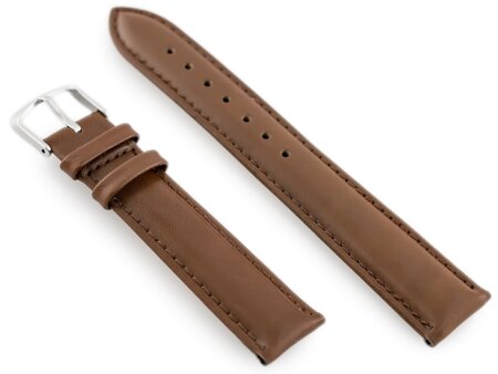 W83 leather watch strap - dark brown - 20mm