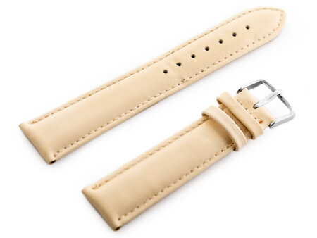 W83L leather watch strap - beige - 22mm