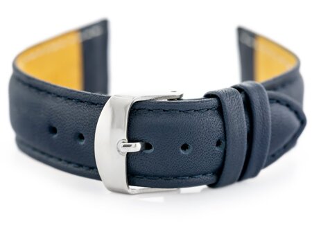 W83L leather watch strap - navy blue - 16mm