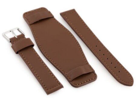 W85 leather watch strap - washer - brown - 22mm