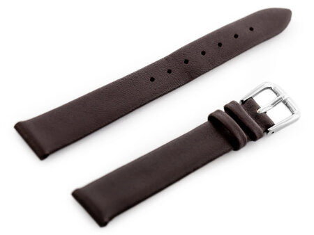 W86 leather watch strap - dark brown - 16mm