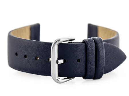 W86 leather watch strap - navy blue - 20mm