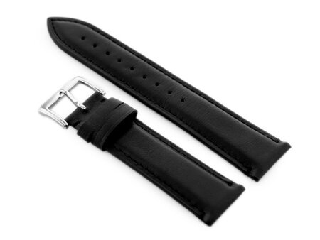 W89 black leather watch strap - 22mm