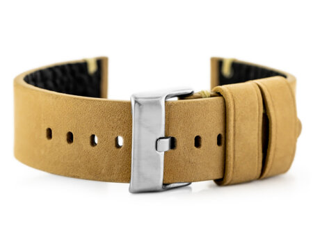 W93 leather watch strap - beige - 22mm