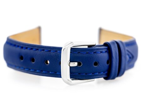 W94 leather watch strap - navy blue - 18mm