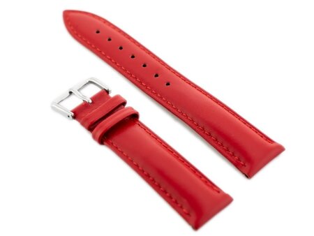 W94 leather watch strap - red - 14mm