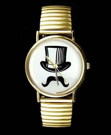 WOMEN'S WATCH CYLINDER, Moustache - asox (zx580c)