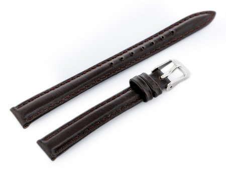 Watch leather strap - CASIO - dark brown IV - 12mm