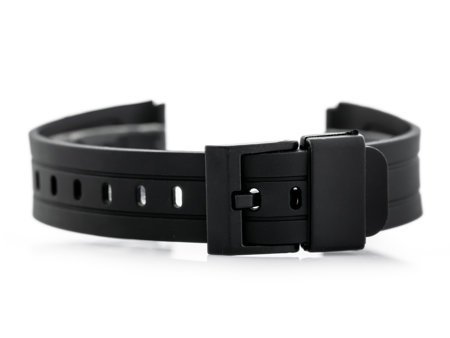 Watch rubber strap - model 3 black - 18mm