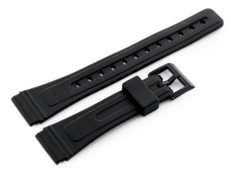 Watch rubber strap - model 6 black - 18mm