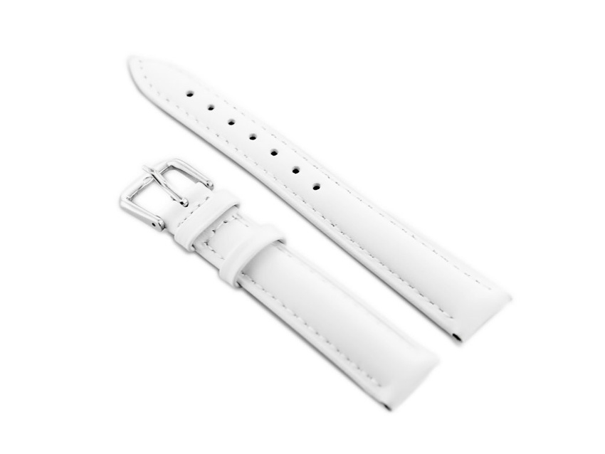 W94 leather watch strap - white - 16mm