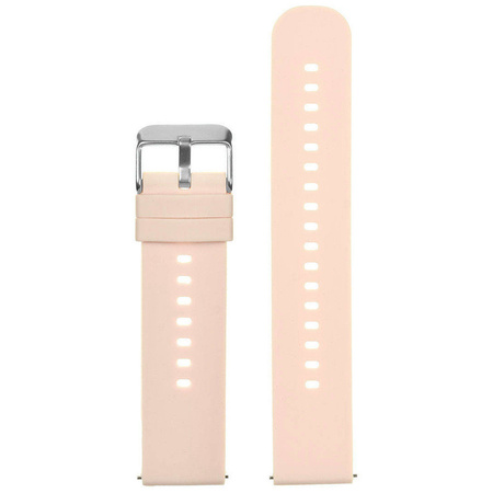 U27 rubber watch strap - light pink/silver - 20mm