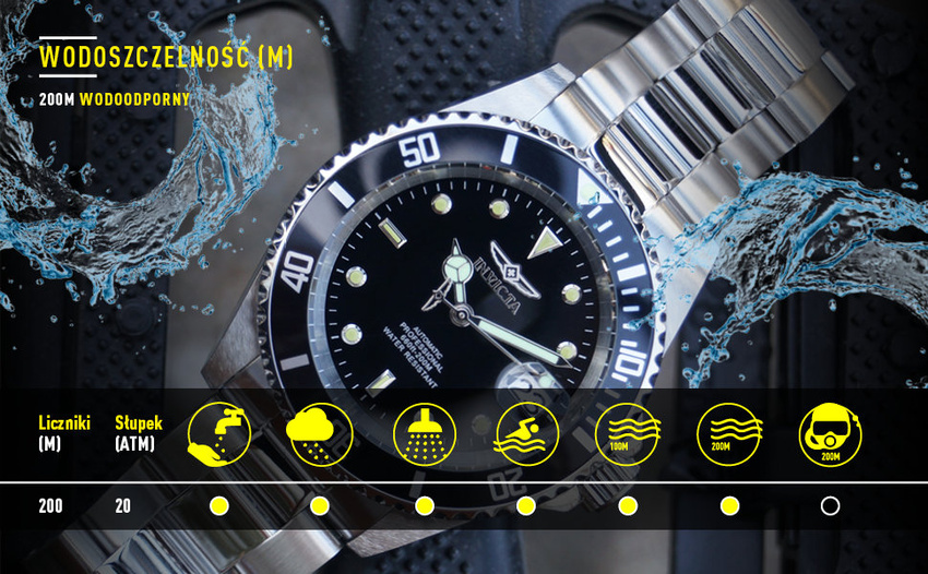 INVICTA PRO DIVER 22021 MALE WATCH - WATER RESISTANCE 200m, 43mm case