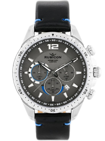 ZEGAREK MĘSKI RUBICON RNCD98 - CHRONOGRAF (zr095c) black/silver