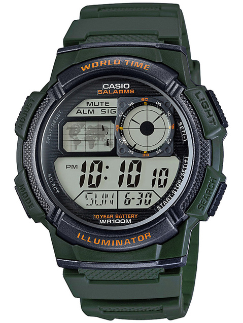 CASIO MEN'S WATCH AE-1000W 3AVDF (zd073b) - WORLD TIME + BOX