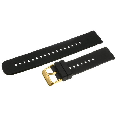 U27 rubber watch strap - black/gold - 18mm