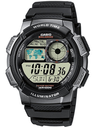 CASIO MEN'S WATCH AE-1000W 1BVDF (zd073g) - WORLD TIME + BOX