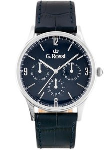 ZEGAREK G. ROSSI - 10737A-6F1 (zg258e) blue/silver + BOX